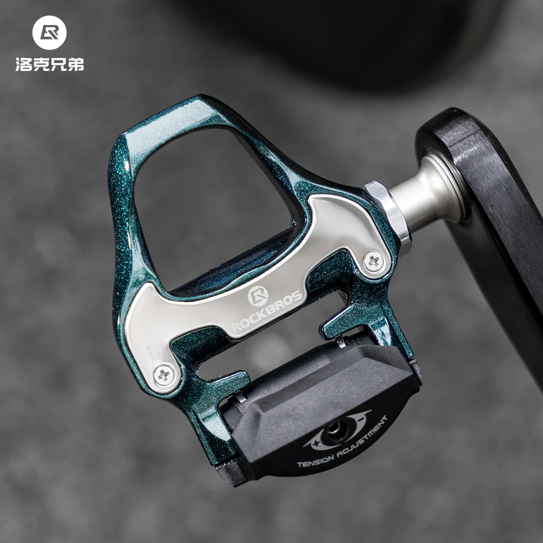 洛克兄弟公路车锁踏带锁片自锁培林自行车铝合金脚踏板骑行鞋配件