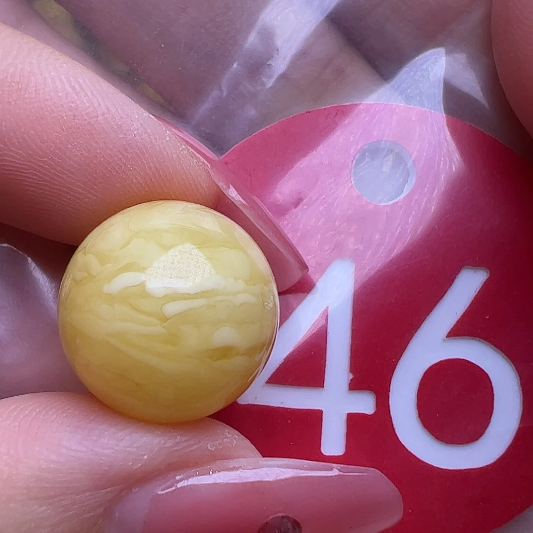 蜜蜡未镶嵌珠宝奇石微瑕14.6mm虎皮圆珠