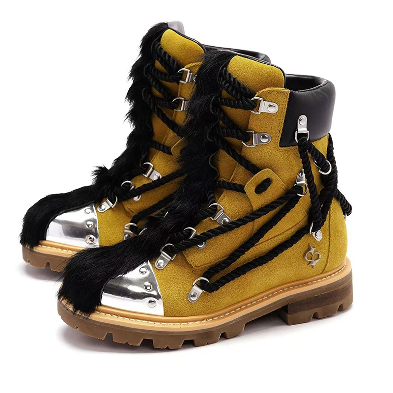 LE LOSANGE 疯狂绑带莫西干马丁靴固特异