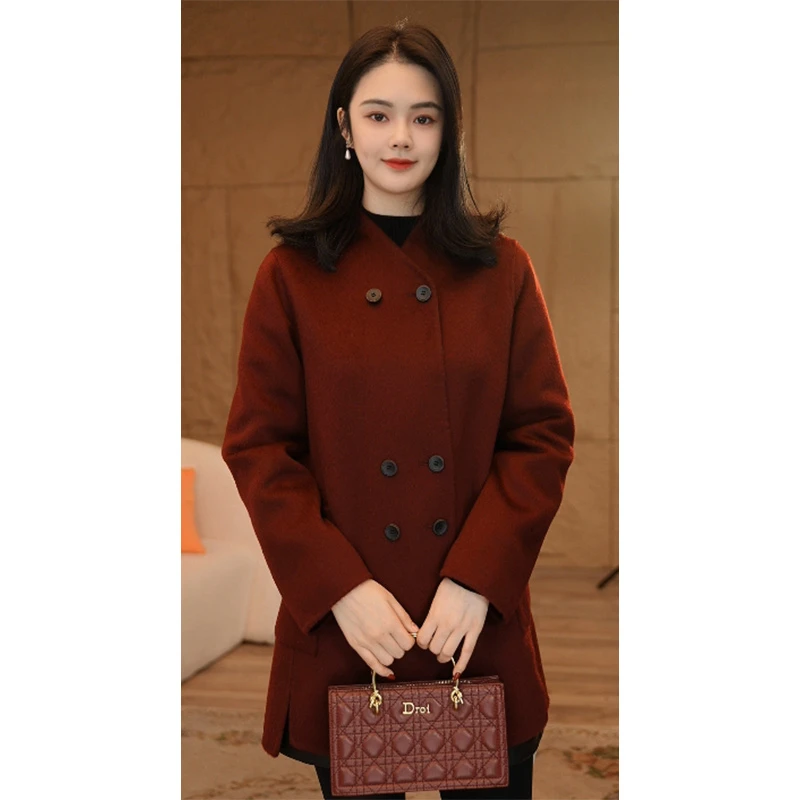 【小陈甄选】曼贝金标系列100%澳毛双面毛呢大衣冬新款高端8484320