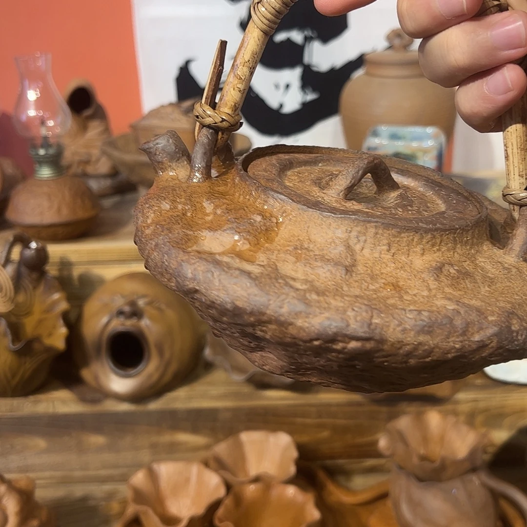 可以养的粗陶原矿老岩泥茶器