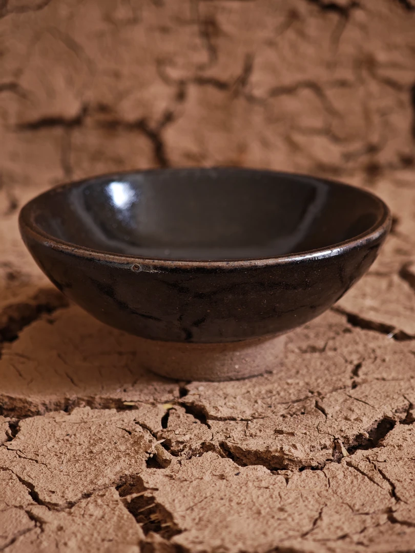 关中李疯子工作室纯手作原矿粗陶宋后期金元陶瓷盏杯黑釉茶器茶杯