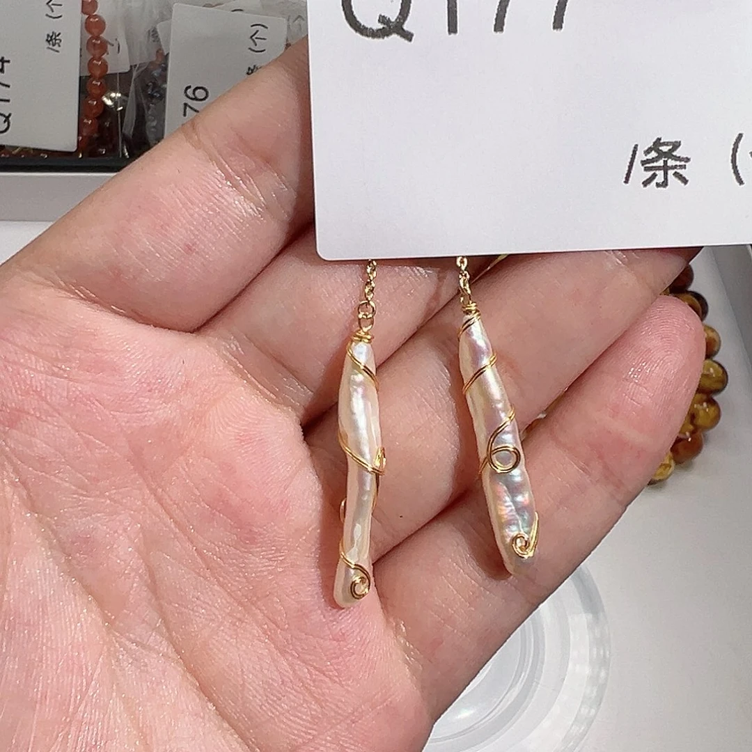 银S925镶嵌耳饰淡水珍珠Q177