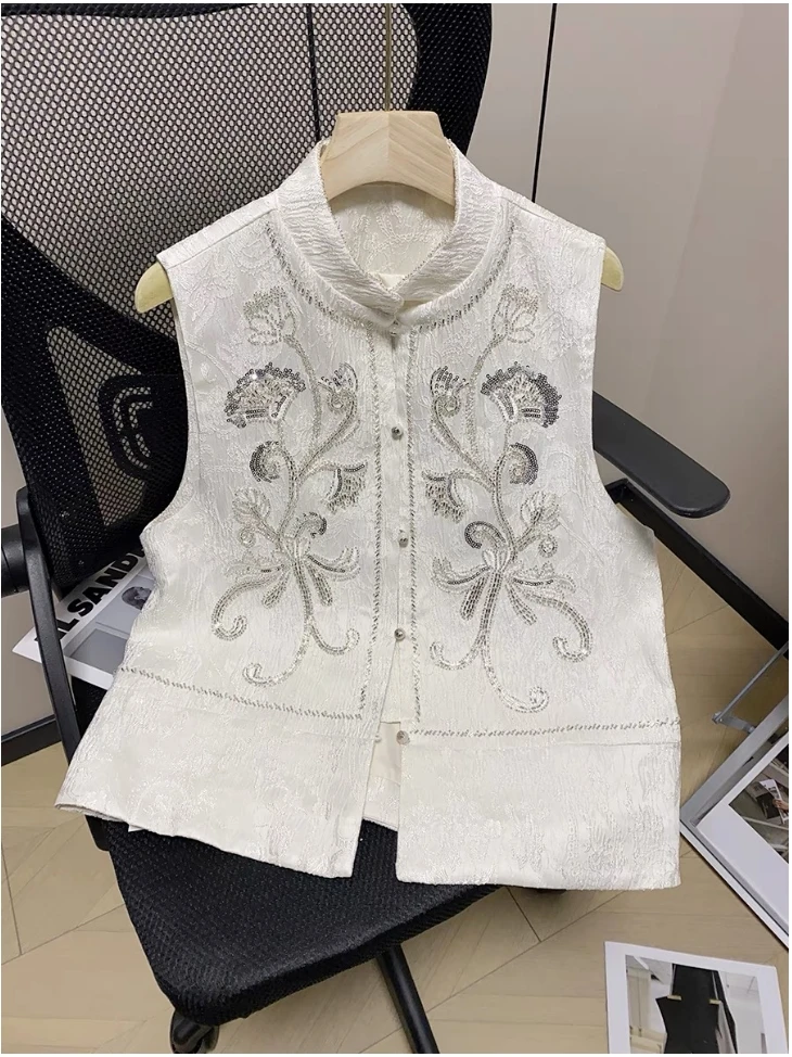 暗香疏影｜春夏款刺绣国风女装马甲2025A324-开开