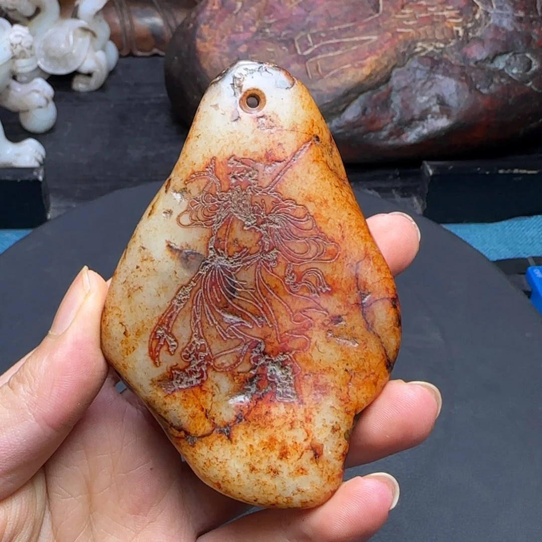 沙***狼和田玉（糖玉）未镶嵌挂件