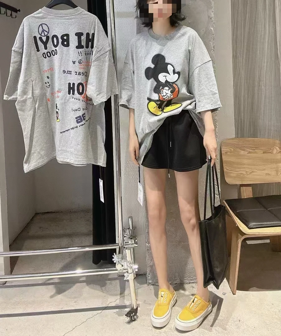 【孙老板】2025夏季新款8912通勤印花休闲风短袖T恤韩版卡通