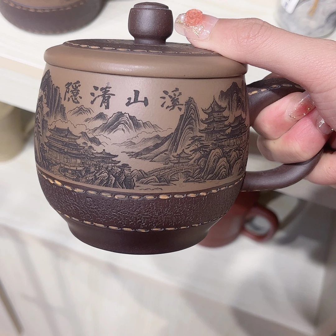 紫砂茶杯全部手工制作