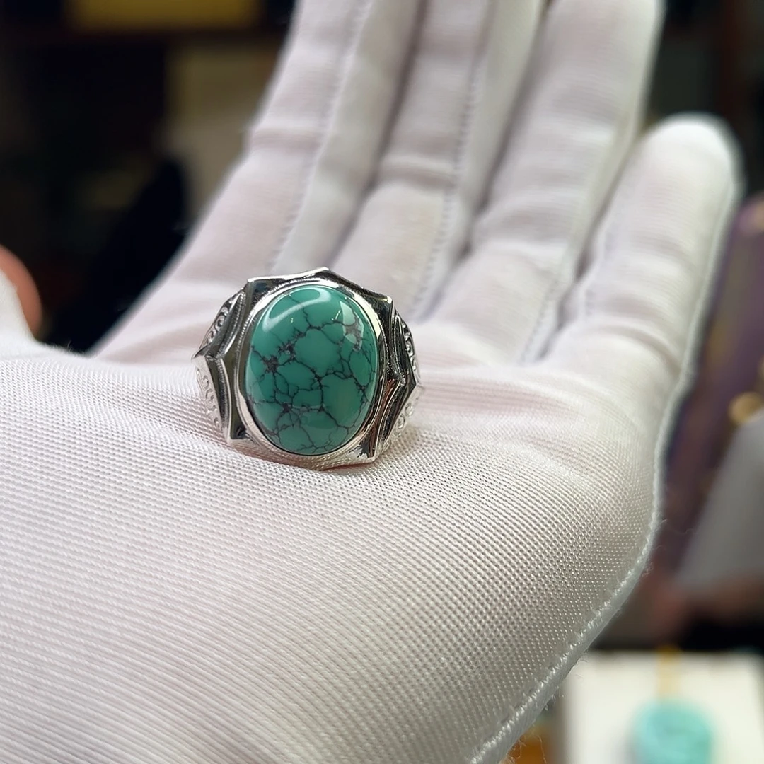 绿松石银S925镶嵌珠宝奇石