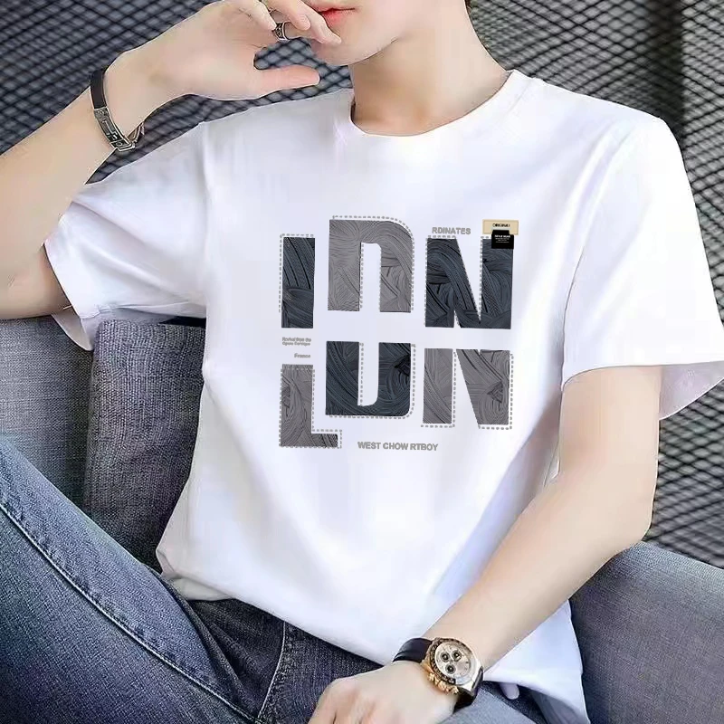 【一折粉丝福利】2025潮流纯棉圆领短袖百搭男女同款情侣款