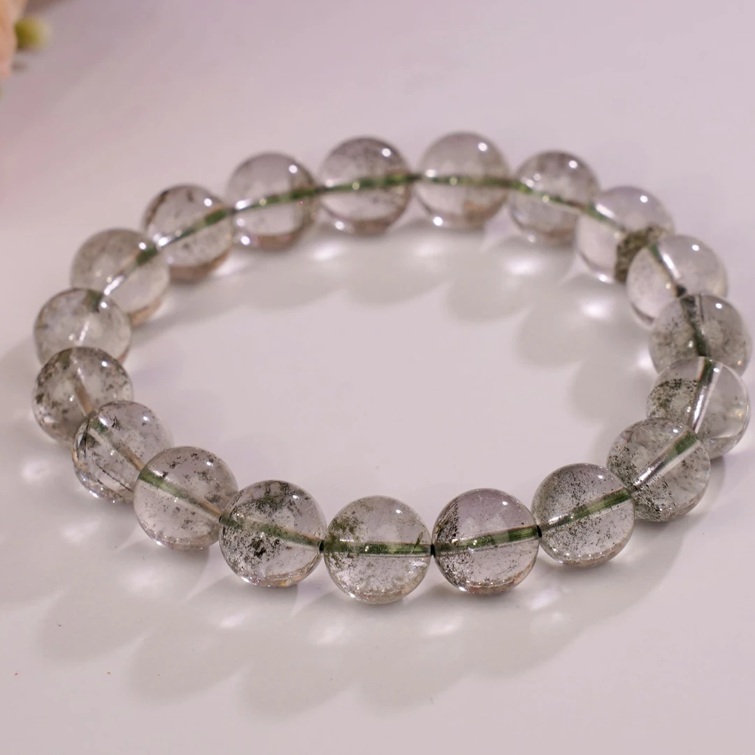 【绿幽灵】天然正品绿幽灵手链单圈巴西聚宝盆幽灵