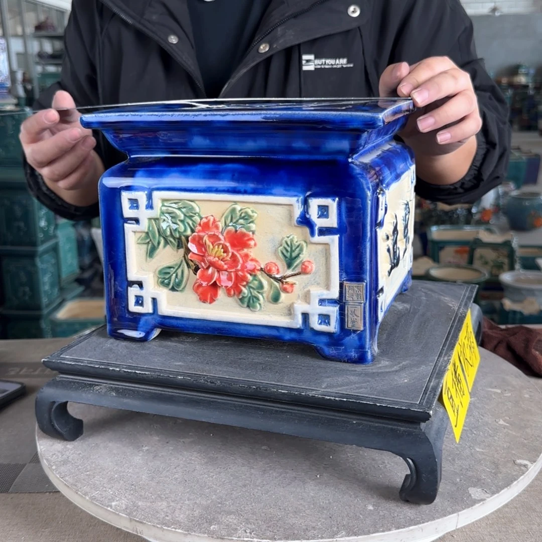 陶。一风堂石湾花盆 微瑕 蹭色 高温裂