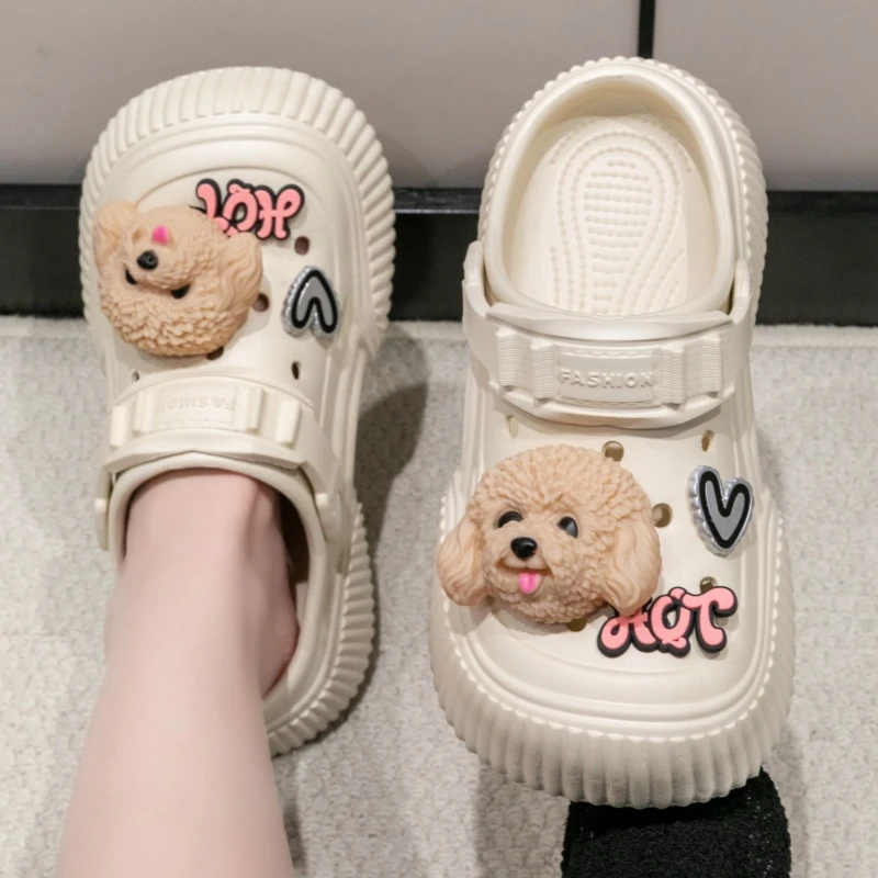 洞洞鞋EVA高跟女士时尚舒适防滑两穿沙滩凉拖鞋松糕底洞洞鞋拖鞋