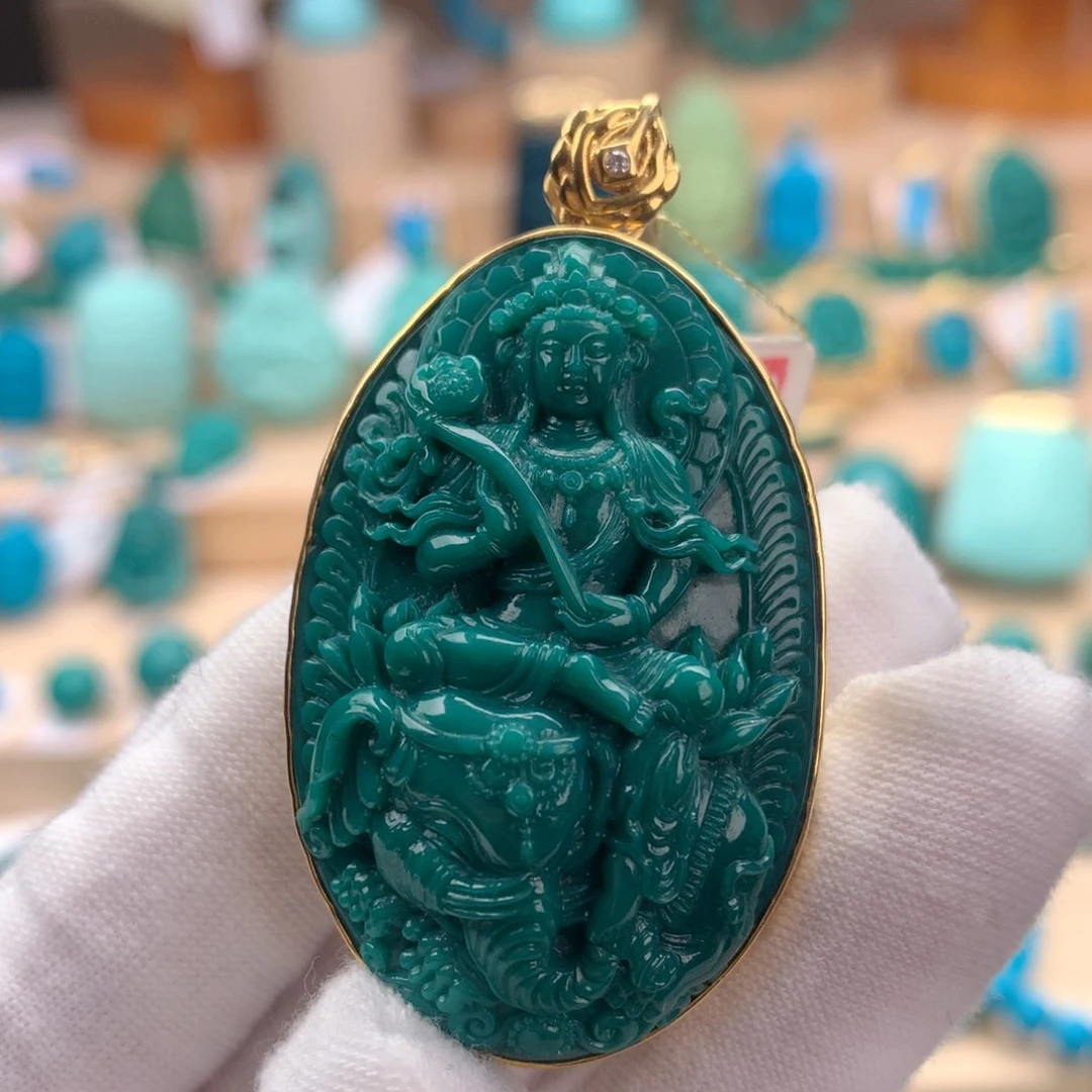 18K金镶嵌绿松石配饰