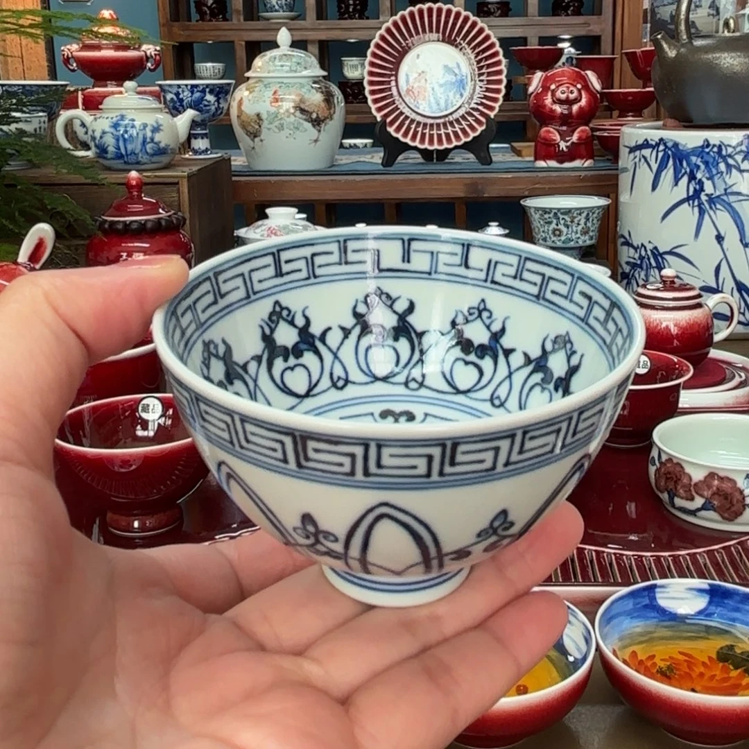 闻轩坊柴窑 菊瓣鸡心杯