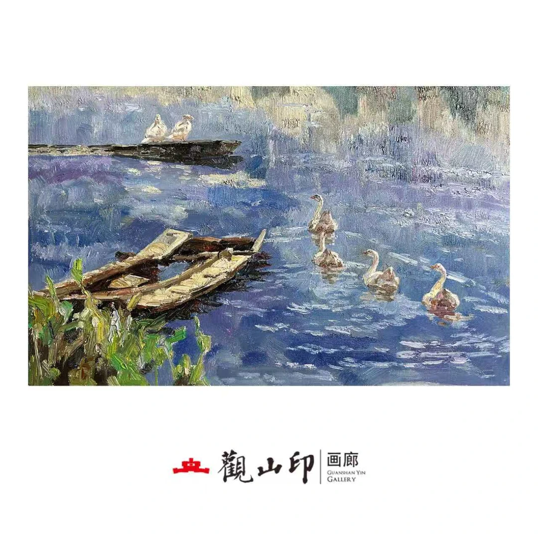 9813原创手绘风景油画40.2x62.2cm动物作品九