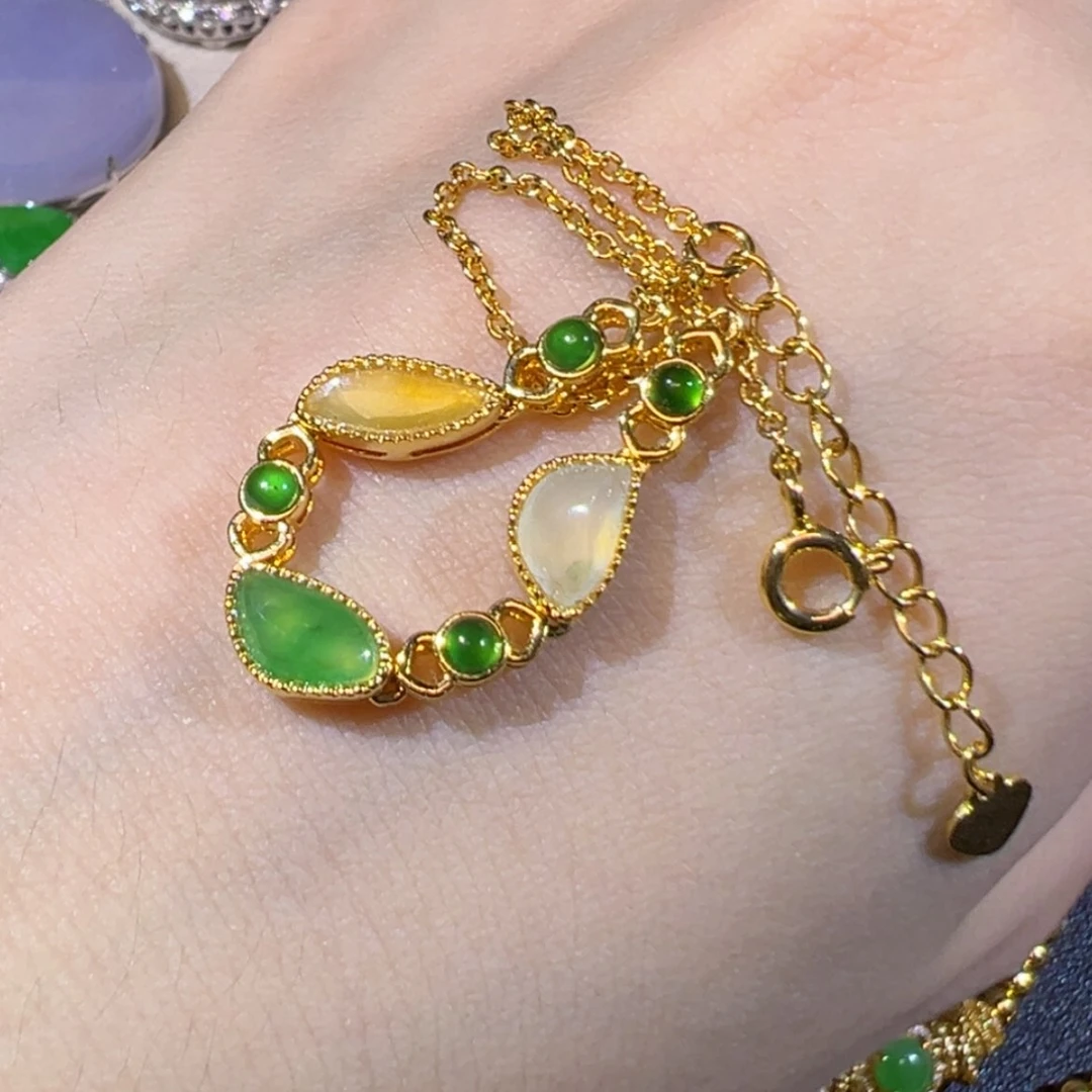 【闪购商品】翡翠18K金镶嵌颈饰