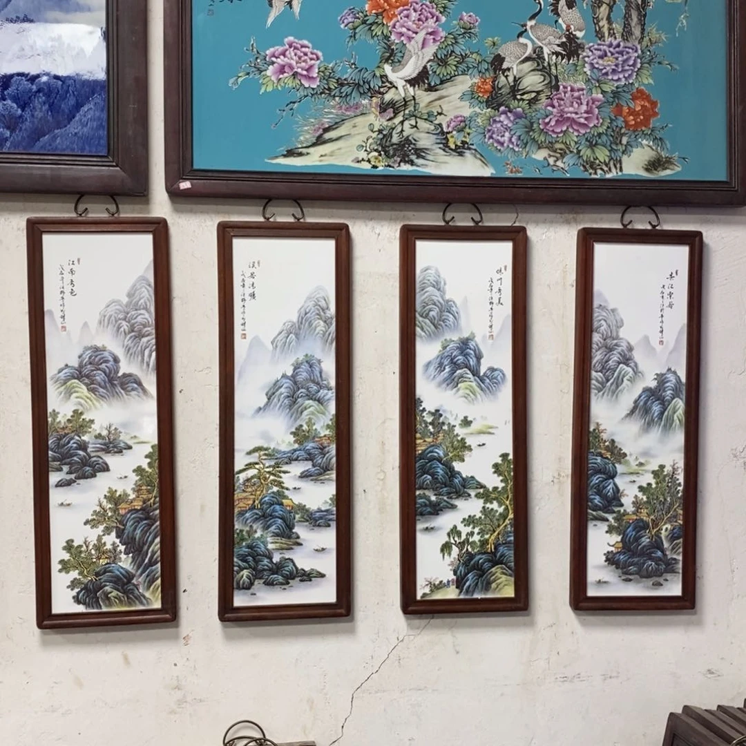 瓷片80*28*4景德镇瓷板画柴窑烧制