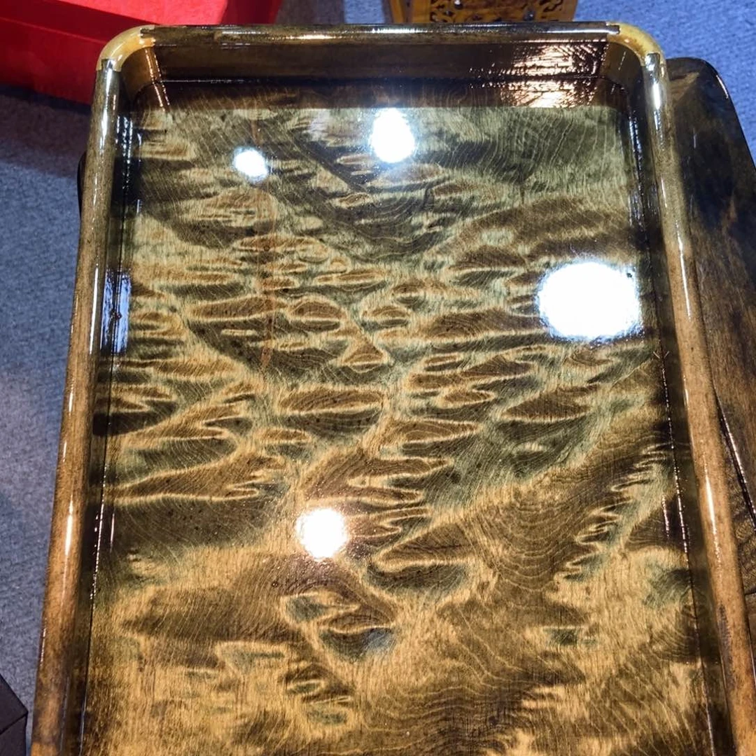 楠木托盘独板带水波一个