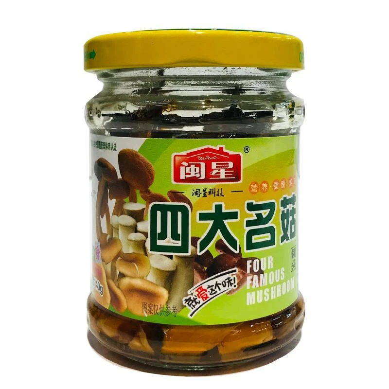 福建特产闽星四大名菇油香茶树菇金达鱼脱水金菇下饭菜下酒菜