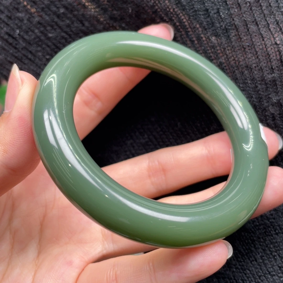 和田玉（碧玉）未镶嵌手镯5455