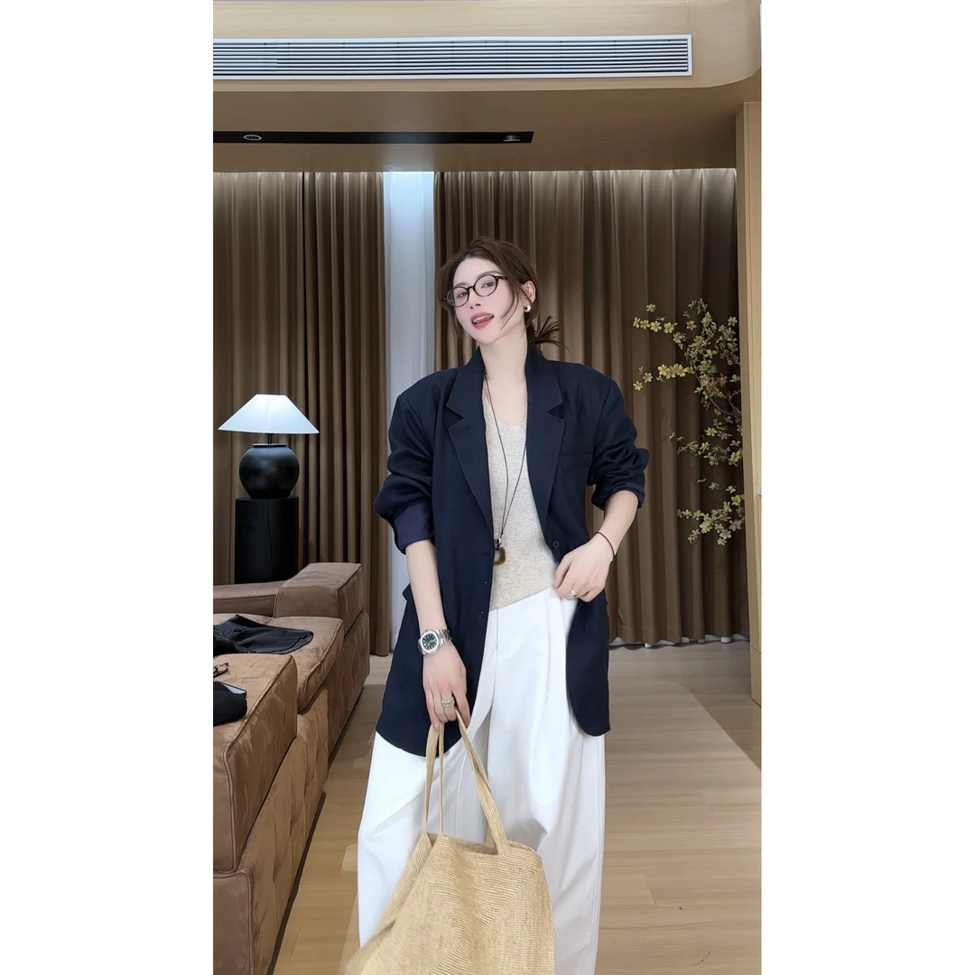 2025春款小众设计极简风轻薄款百搭西装外套 2503C1060