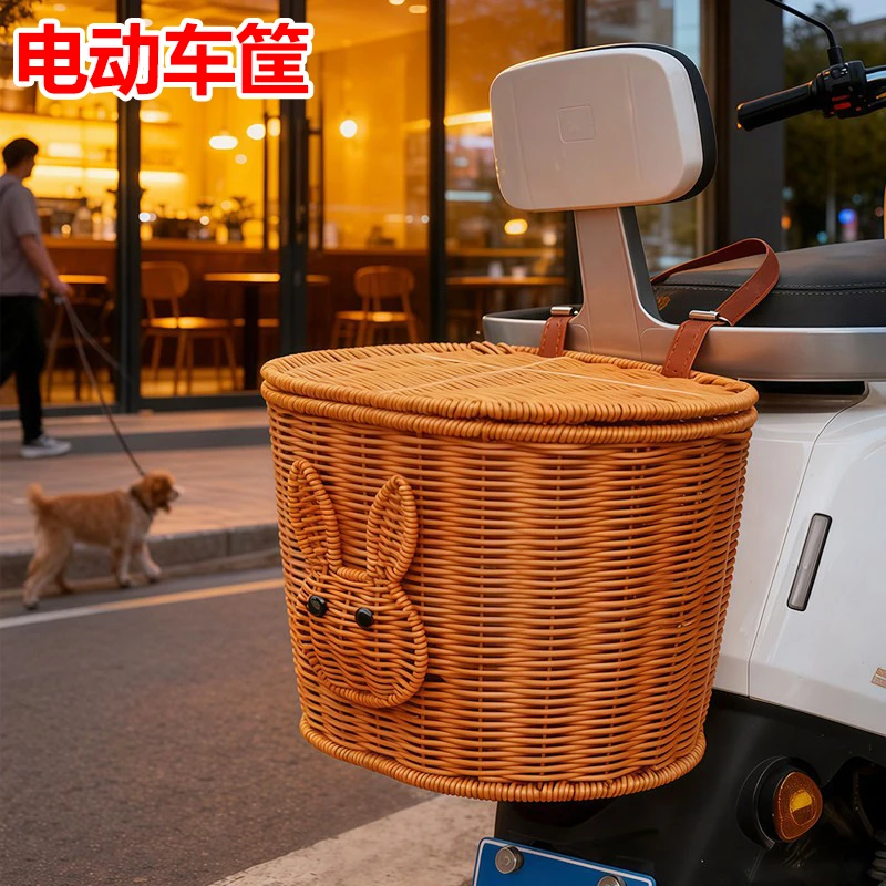 加固款电动车后置通用车筐自行车菜篮电瓶车后尾挂篮单车篮