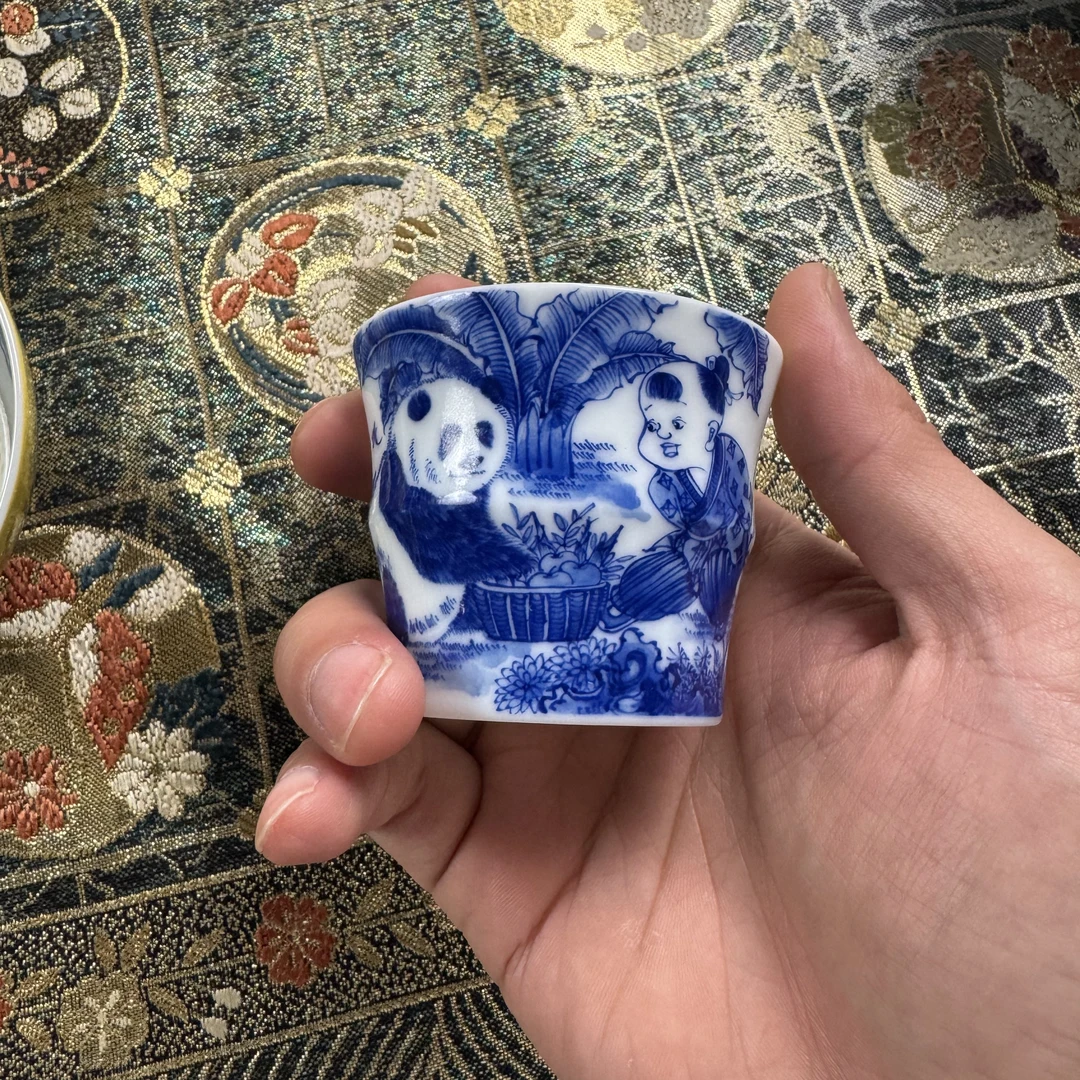 铭墨童子熊猫竹节杯