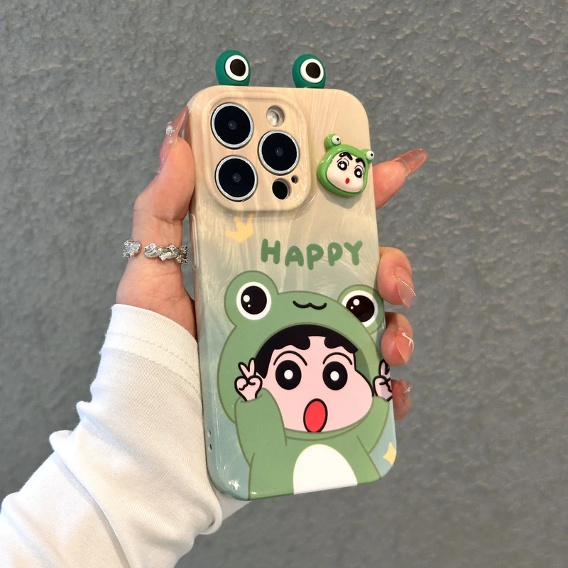 奥菲顿青蛙小新公仔适用苹果16/15pro菲林手机壳华为vivo小米oppo
