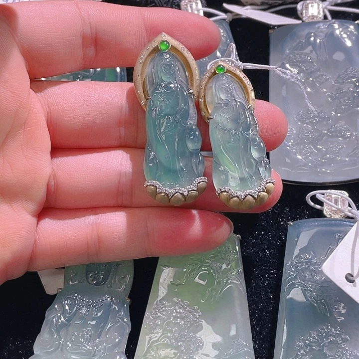 翡翠颈饰银S925镶嵌?****?57，