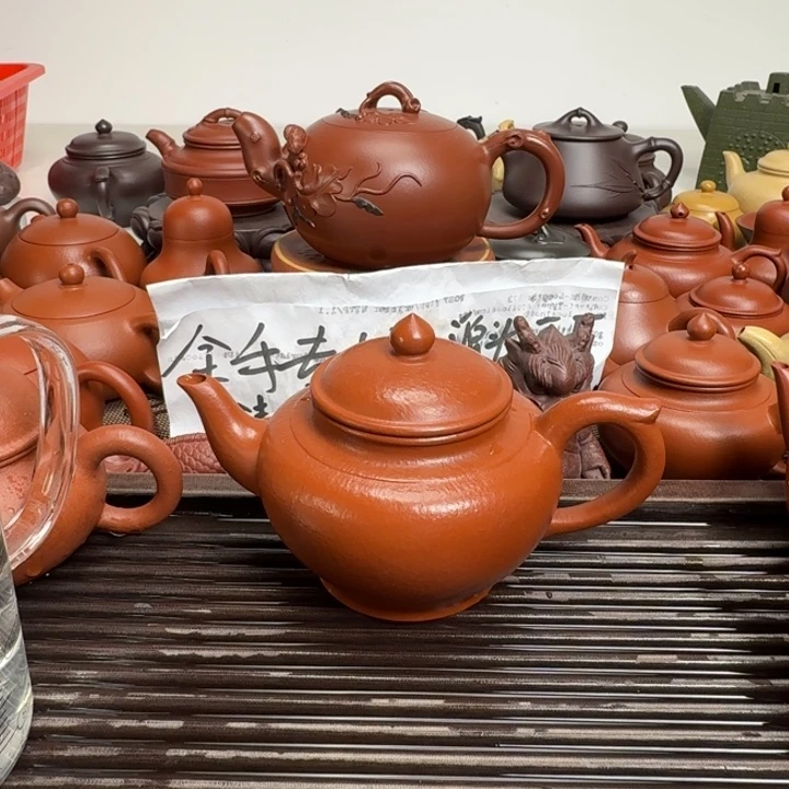 茶壶紫砂朱泥全手笑樱300毫升