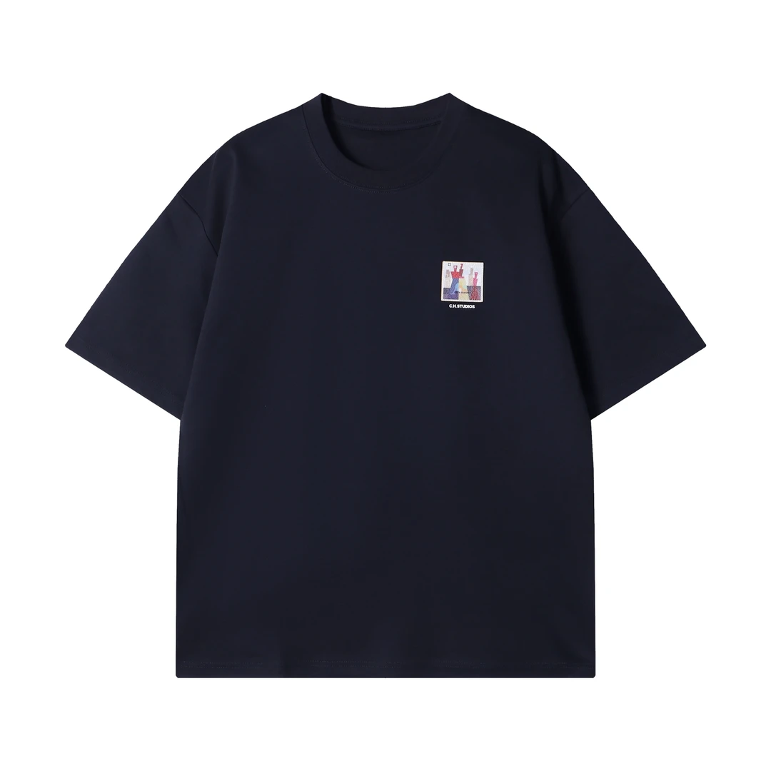 夏季新款时尚个性基础创意字母贴标印花圆领套头修身简约上衣