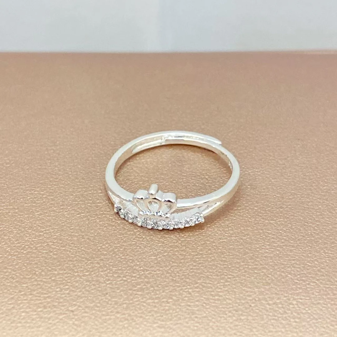 编号52 实心可调节皇冠戒指经典指环 （无礼盒）