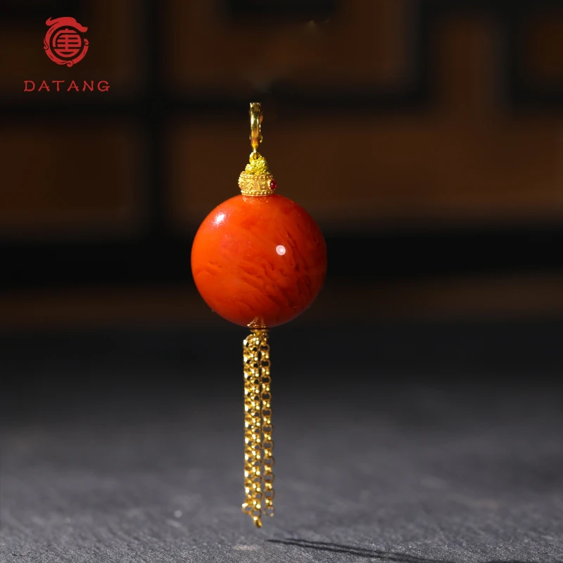 南红18K吊坠X33909