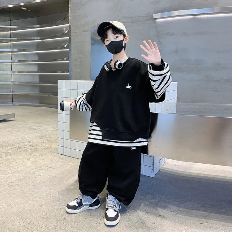 男童套装春秋款2025新款儿童装洋气时髦两件套中大童秋季运动衣服