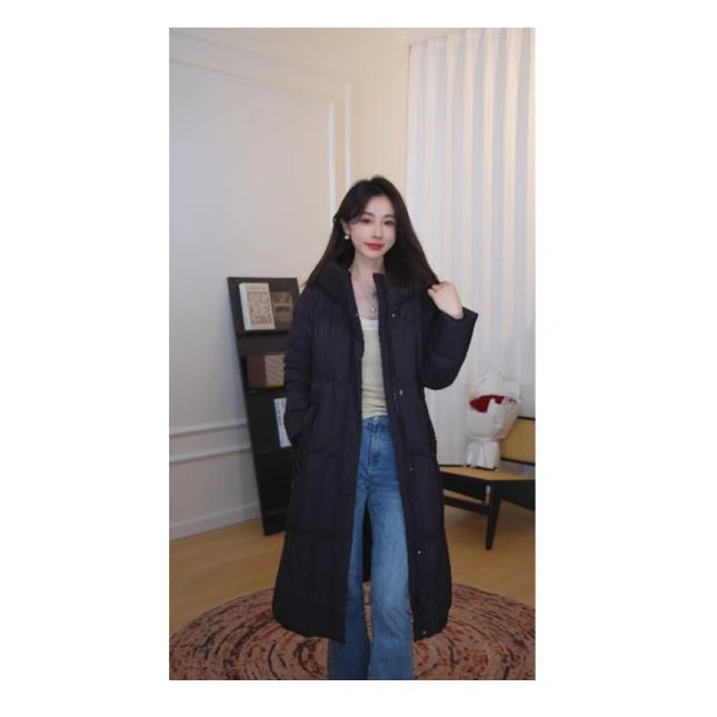 【028】长款连帽常规纯色毛领百搭加厚保暖女士冬季时尚PDM3Y3890