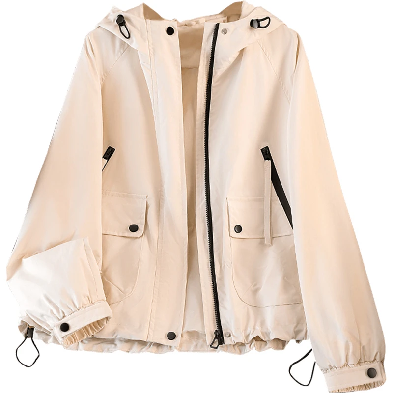 丝柏舍欧若风2025夏季新品连帽插肩袖工装夹克外套S51B0965A