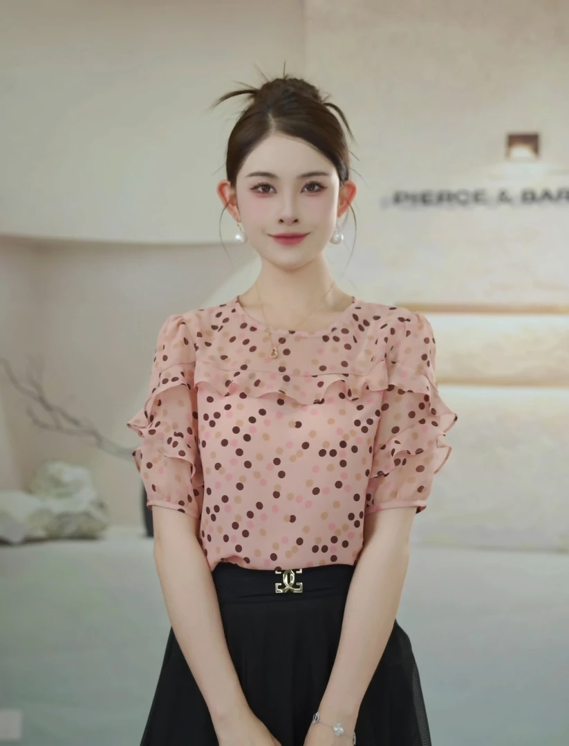 【如蝶服饰】25款显瘦气质洋气夏季印花提花设计感减龄时尚千金小衫