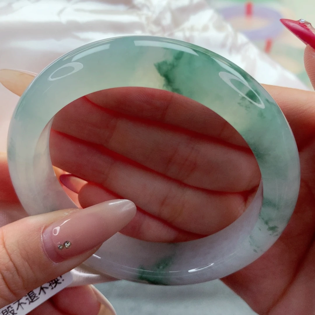 未镶嵌手镯翡翠9913雀山茶图 小万战斗机 必拍