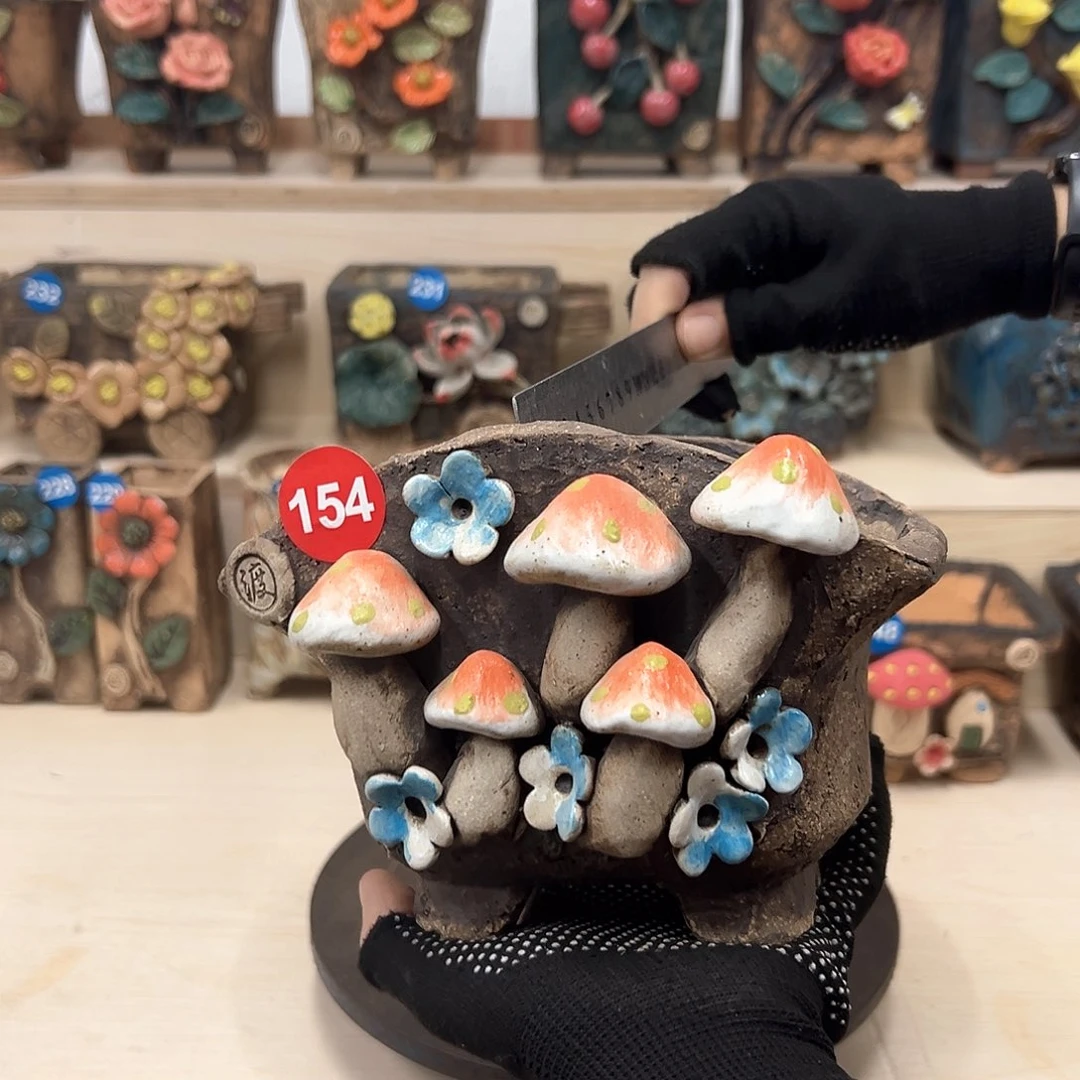 紫砂花盆154号内口16×8外高13