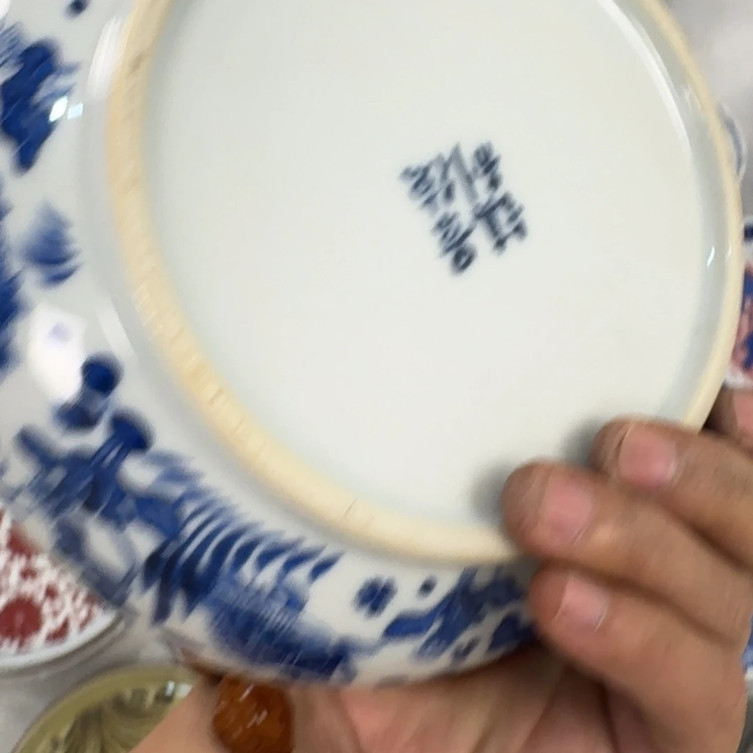 摆件青花鱼藻纹大壶承