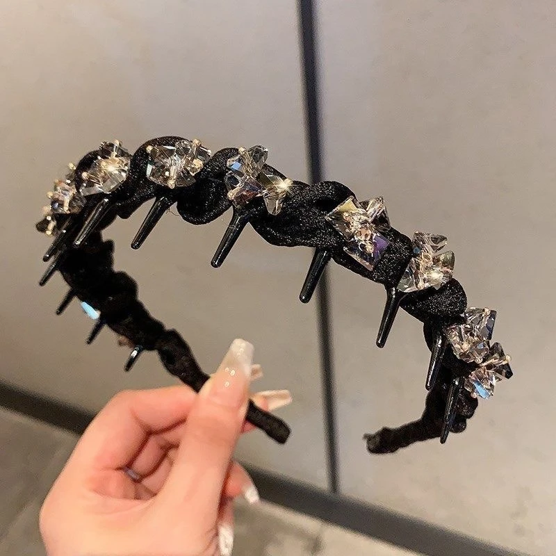 轻奢新款水钻波浪网红发箍防滑发卡时尚气质头箍齿梳压气质发箍