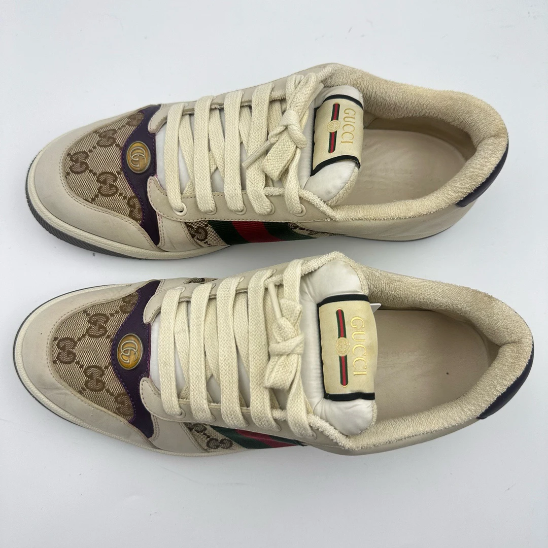 95新 GUCCI/古驰 43码/gucci古驰米色板鞋/无盒/95新/0204