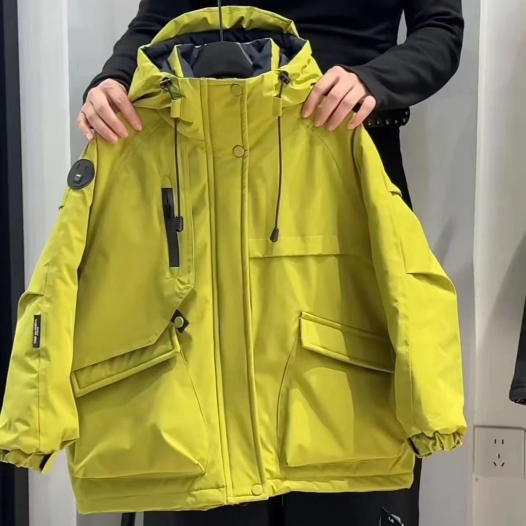 图案风格休闲风厚款领型男棉服棉衣冲锋衣冬季加绒