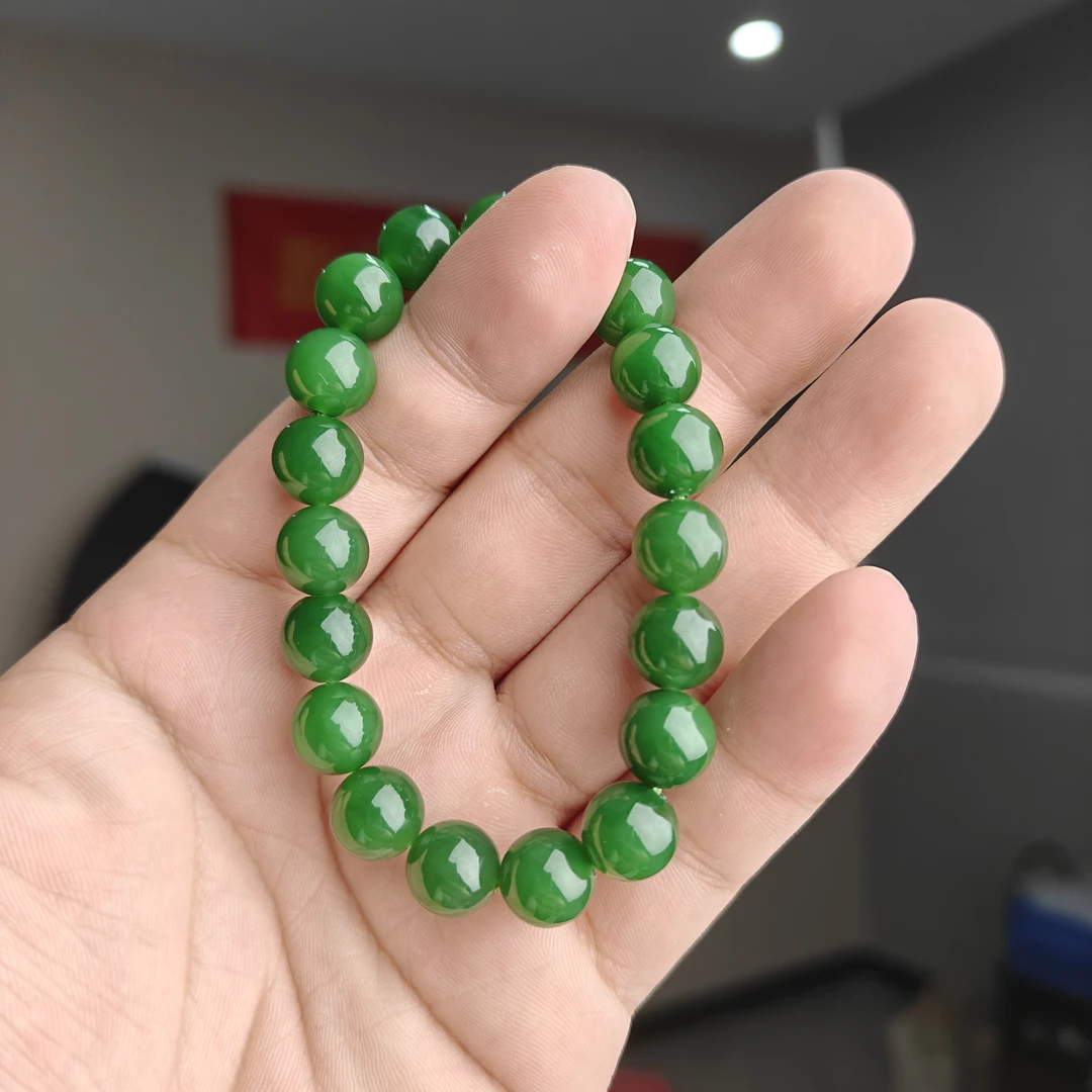 约10mm碧玉圆珠单圈手串