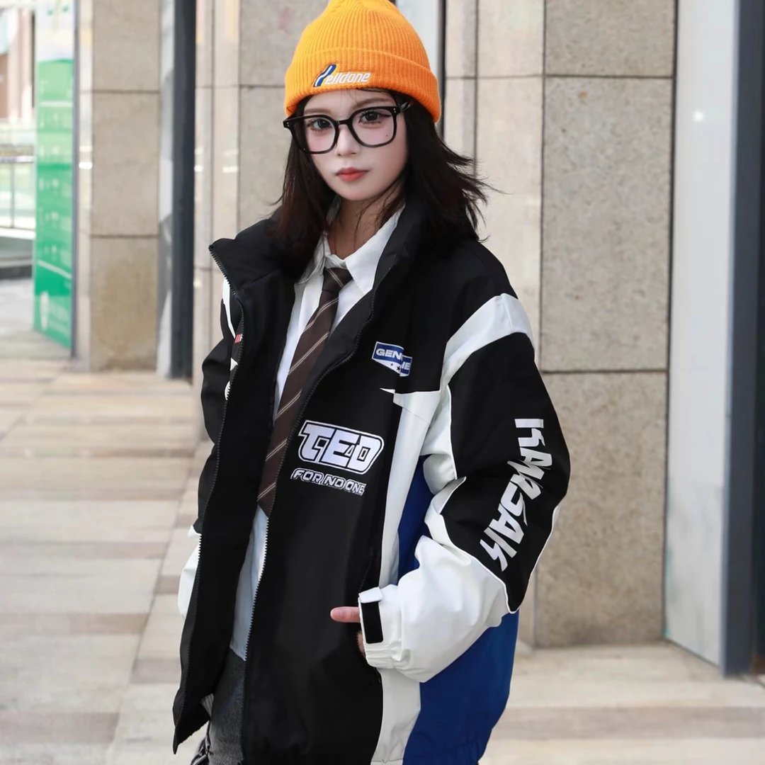 Kawasaki川崎90鸭绒美式宽松百搭运动落肩袖立领羽绒服男女同款