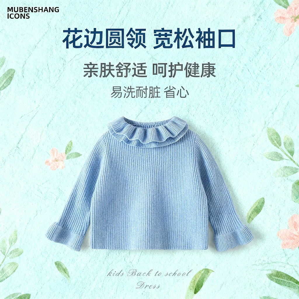 木本尚女童秋冬新款时尚甜美可爱洋气百搭毛衣独特洋气时髦女童装