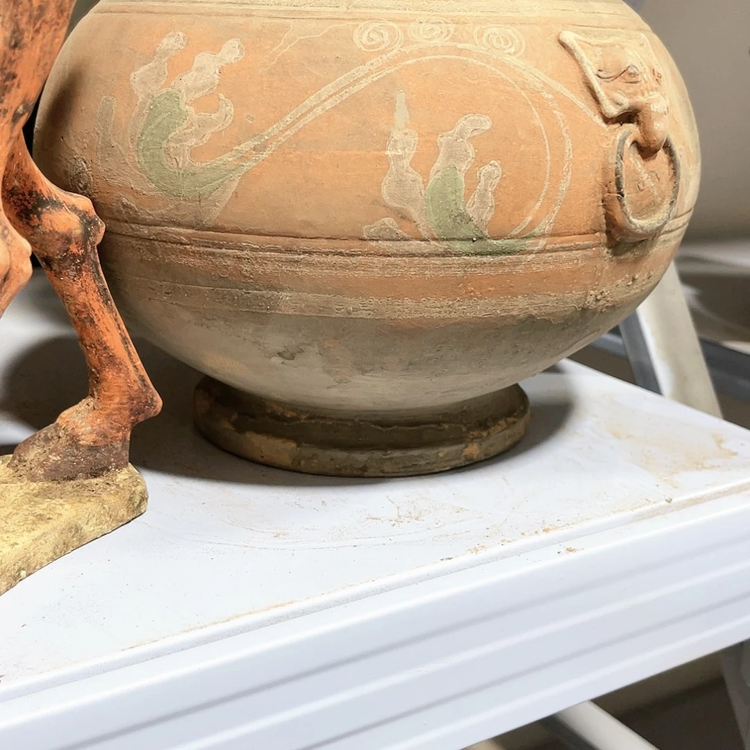 瓦当摆件摆件茶桌茶台陶瓷欢**舞