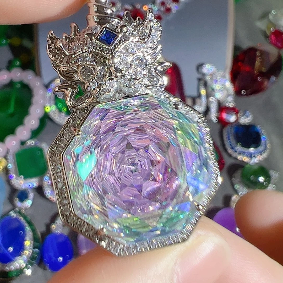 花岗石钨合金红色蓝色吊坠