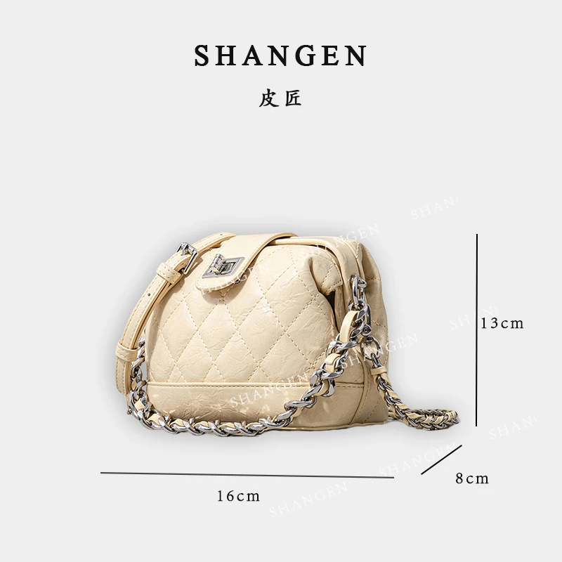 【尚恩CC】SK-82266-1-淡黄-轻奢时尚百搭女士新款手提斜跨包