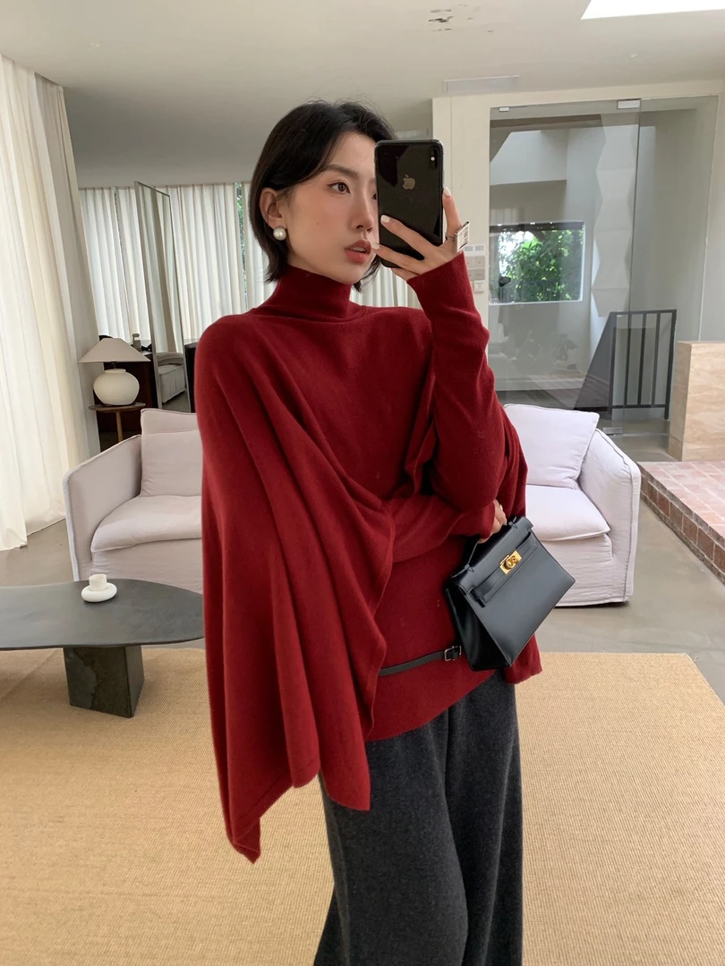 【ÉTRENER】羊毛暖绒假两件毛衣针织衫6670